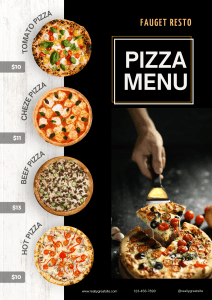 Ejemplo de carta de restaurante impresa con diseño profesional.