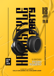 Ejemplo de cartel promocional para eventos con branding profesional.