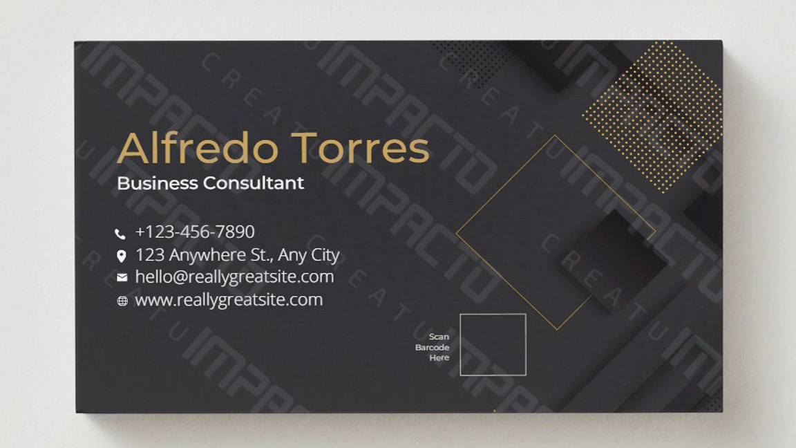 Ejemplo de tarjeta de bienvenida elegante con identidad visual de marca