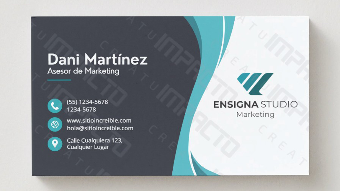 Tarjeta de bienvenida con diseño gráfico profesional y mensaje personalizado.